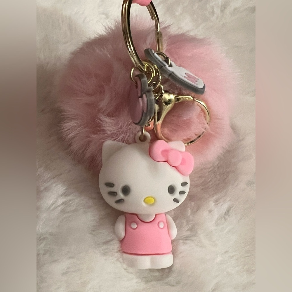 Hello Kitty Plush Pom Pom Bag Charm/Keychain Bag Charm